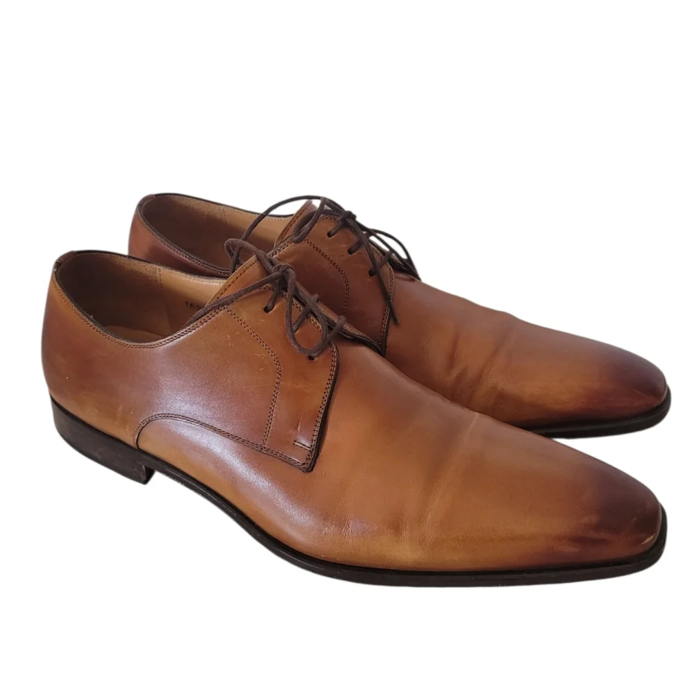 MAGNANNI Ombre Brown Leather Dress Shoes Made Spain 10M